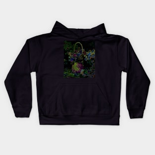 Black Panther Art - Flower Bouquet with Glowing Edges 9 Kids Hoodie